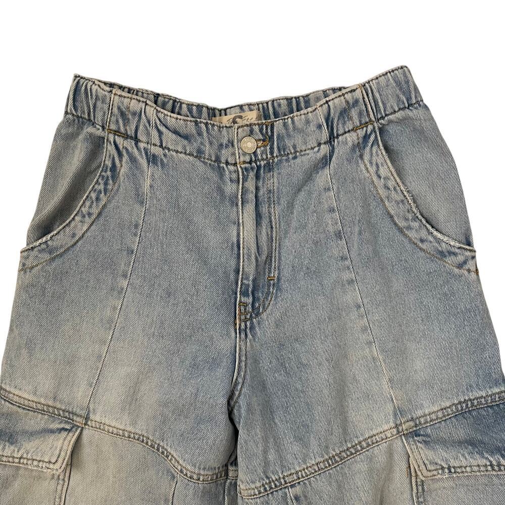 We The Free The Maggie Mid-Rise Straight Cargo Jeans - Light Wash - Size S - Picture 5 of 8